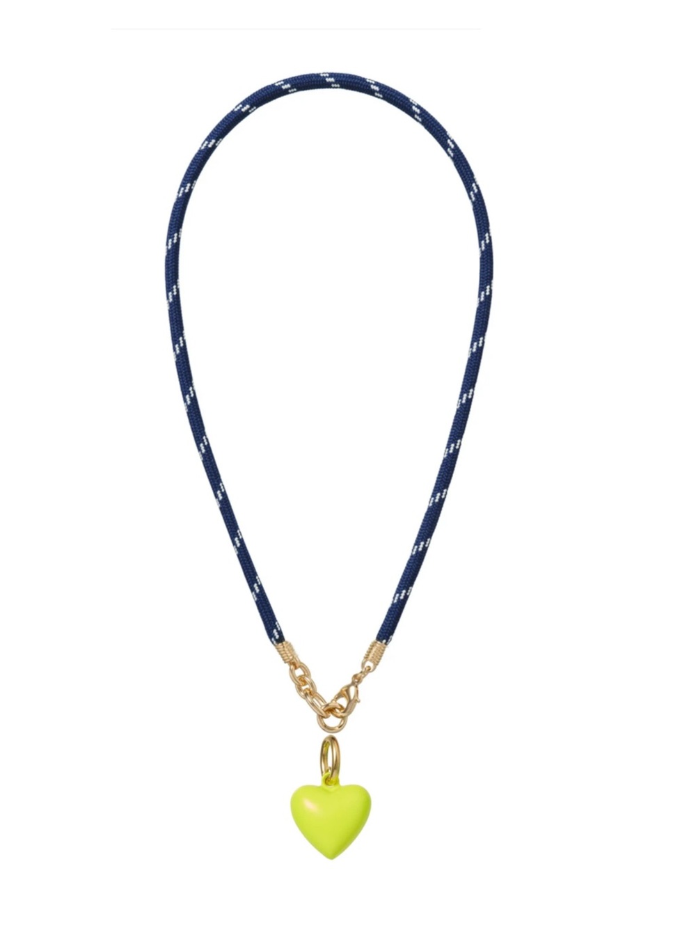 NWOT Roxanne Assoulin The Happy Cord
Charm Necklace Navy Cord Chartreuse
Heart
